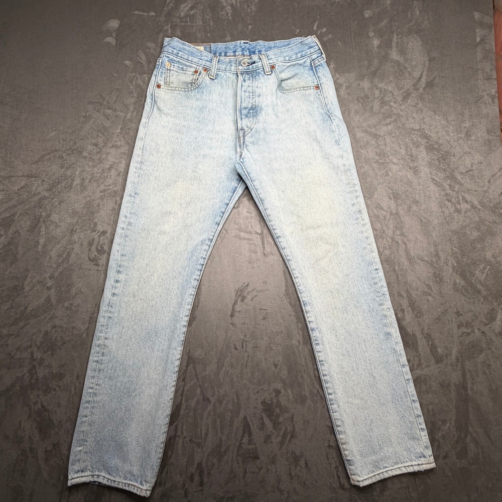 Vtg Levis 501 Jeans Mens 30x30 Light Wash Blue Straight Leg Button Fly Denim 90s